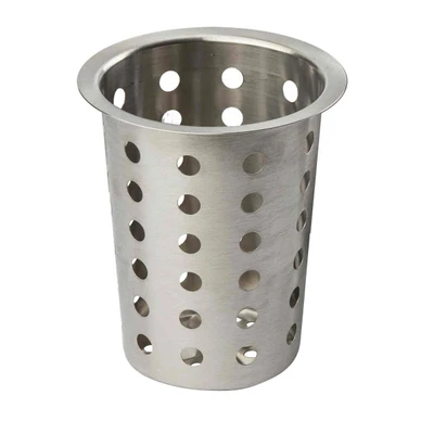 TableCraft Products 34 4 1/2" Dia. x 5-1/2"H Stainless Steel Flatware Cylinder