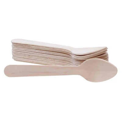 TableCraft Products BAMSP425 4 1/4" Pinewood Cash &amp; Carry Disposable Spoon