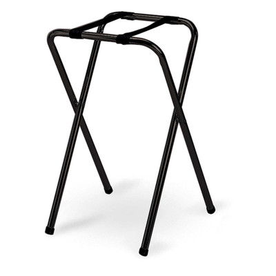 TableCraft Products 23BK 17 1/4" W x 17 1/4" D x 29-3/4" H Single Bar Black Powder Coated Metal Tray Stand