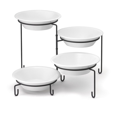 TableCraft Products BKP4 14.5"H Black Four-Tiered Stand