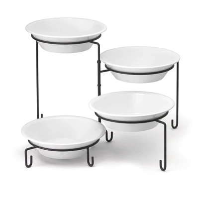 TableCraft Products BKP4 14.5"H Black Four-Tiered Stand