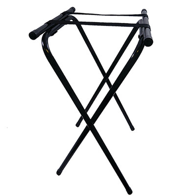 TableCraft Products 24BK 18 1/4" 16 1/2" Double Bar Black Powder Coated metal Tray Stand