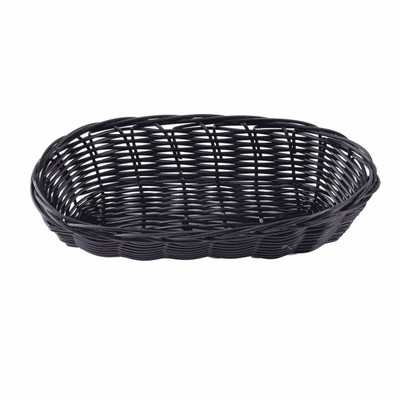 TableCraft Products 2417 9" W x 4" D x 2" H Oblong Black Basket