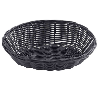 TableCraft Products 2474 9" W x 6" D x 2 1/4" H Oval Black Basket