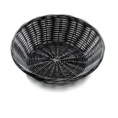TableCraft Products 2475 8 1/2" Dia. x 2 1/4" Round Black Basket