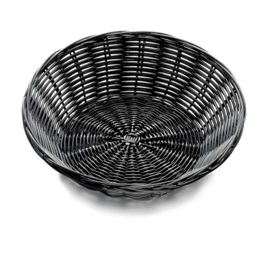 TableCraft Products 2475 8 1/2" Dia. x 2 1/4" Round Black Basket