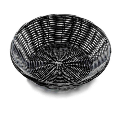 TableCraft Products 2475 8 1/2" Dia. x 2 1/4" Round Black Basket