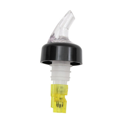 TableCraft Products 4249A 1 - 1/2 Oz.  Clear Spout Cash &amp; Carry Proper Pour With Yellow DipTube And Black Collar