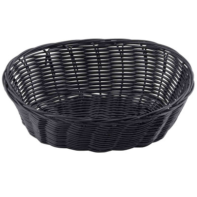 TableCraft Products 2476 10" W x 6 1/2" D x 3" H Oval Black Basket