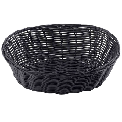 TableCraft Products 2476 10" W x 6 1/2" D x 3" H Oval Black Basket