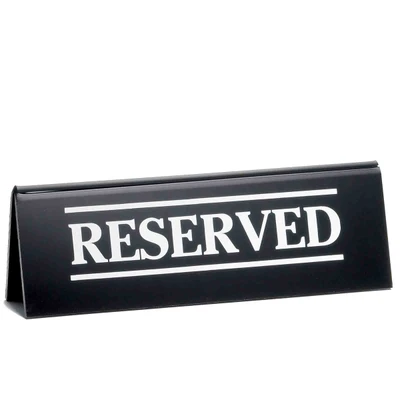 TableCraft Products 2060A 6" W x 1 1/4" D x 2" H Acrylic "Reserved" Table Tent