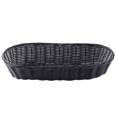 TableCraft Products 2418 15" W x 6" D x 3" H Oblong Black Basket