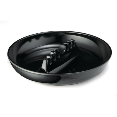 TableCraft Products 341B-1 7" x 1 1/2" Black Phenolic Ashtray
