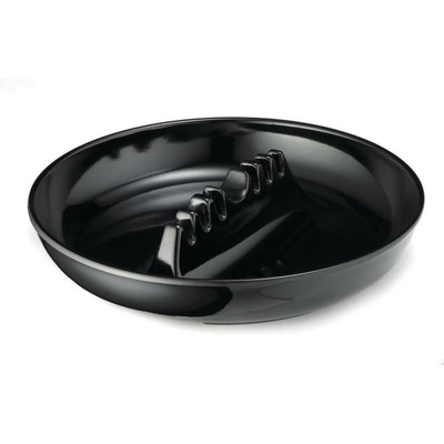 TableCraft Products 341B-1 7" x 1 1/2" Black Phenolic Ashtray