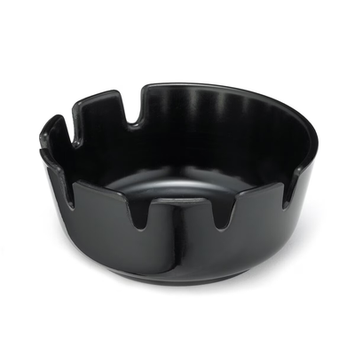 TableCraft Products 263B-1 4" x 1 3/4" Black Phenolic Classic Deepwell Ashtray