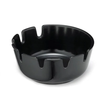 TableCraft Products 263B-1 4" x 1 3/4" Black Phenolic Classic Deepwell Ashtray