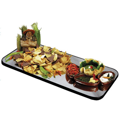 Lakeside 268 Glass Black Rectangular Mirror Tray