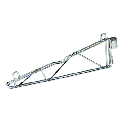 Quantum CB12 Two 12" Chrome Plated Cantilever Single Shelf Post Wall Mount