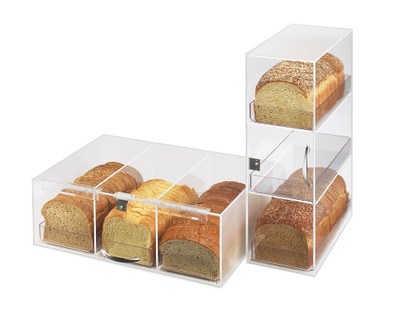 Cal-Mil 1204 7" W x 12" D x 20" H 3-Tier Acrylic Body Clear Frost (3) Polycarbonate Drawers Classic Bread Box