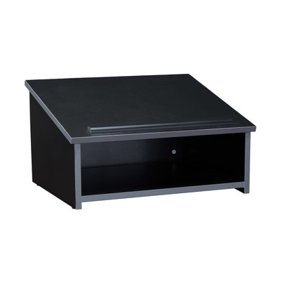 National Public Seating 22-BK 22 and 112 Series 23.75" W x 20" D x 13.75" H Black Tabletop Lectern with Oklahoma Sound