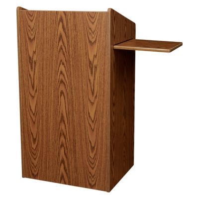 National Public Seating 600-MO Aristocrat Series 25" W x 20" D x 46" H Medium Oak Floor Lectern