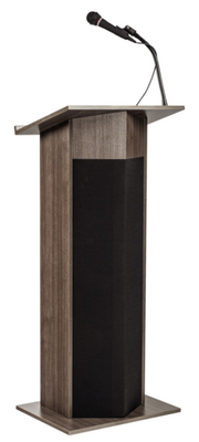 National Public Seating 111PLS-RW Power Plus Series 12.5" W x 4.25" D Ribbonwood Lectern with Oklahoma Sound