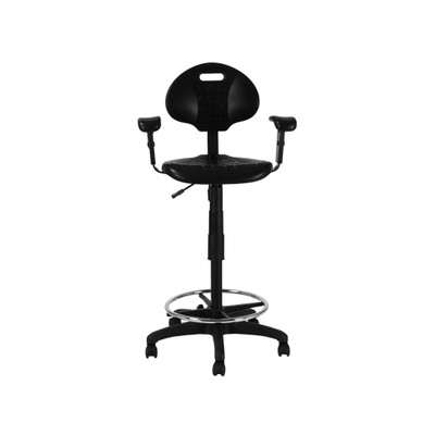 National Public Seating 6722HB-A 6700 Series 48" H Black Polyurethane Kangaroo Task Chair with Arms