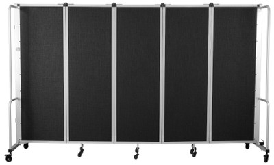 National Public Seating RDG6-5 ROBO Series 5 Sections Gray Frame Polyethylene Terephthalate Portable Room Divider