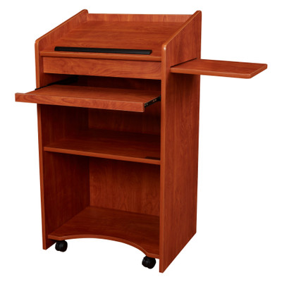 National Public Seating 600-CH Aristocrat Series 25" W x 20" D x 46" H Cherry Floor Lectern