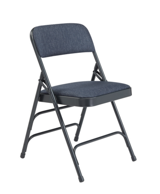 National Public Seating 2304 2300 Series 18.75&quot; W Blue Deluxe Fabric Upholstered Premium Folding Chair