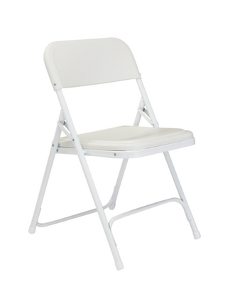 National Public Seating 821 800 Series 18.75&quot; W White Premium Lightweight Plastic Folding Chair
