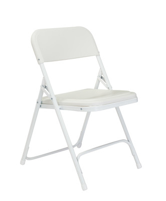 National Public Seating 821 800 Series 18.75" W White Premium Lightweight Plastic Folding Chair