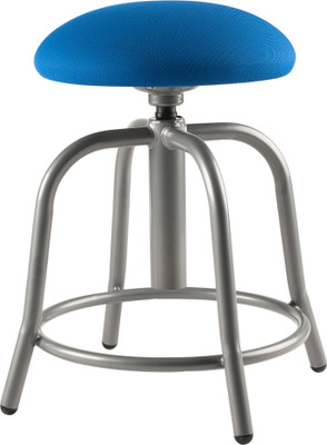 National Public Seating 6825S-02 6800 Series 25" H Cobalt Blue Fabric Padded Seat and Gray Frame Swivel Designer Stool
