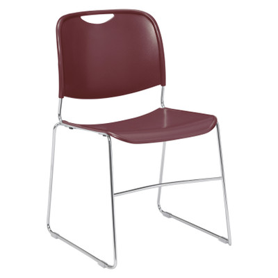 National Public Seating 8508 8500 Series 19.75" W Wine Ultra-Compact Plastic Stack Chair