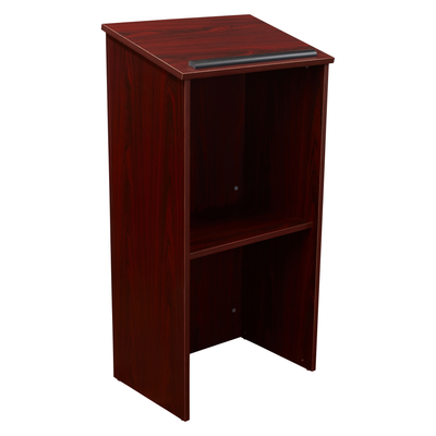 National Public Seating 222-MY 222 Series 23" W x 16" D x 46.5" H Mahogany Full Floor Lectern with Oklahoma Sound