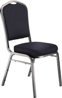 National Public Seating 9364-SV 9300 Series 17.75" W Diamond Navy Seat and Silvervein Frame Delux Stack Chair