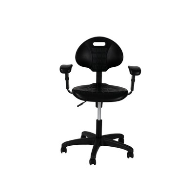 National Public Seating 6716HB-A 6700 Series 37" H Black Polyurethane Kangaroo Task Chair with Arms