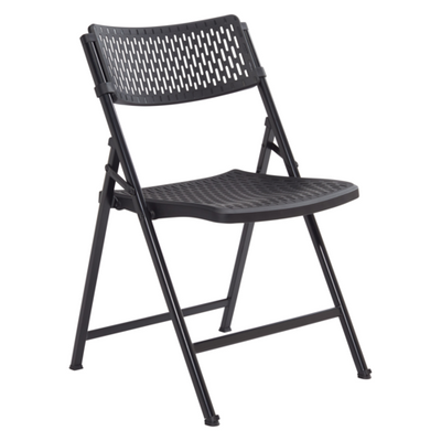 National Public Seating 1410 AirFlex Series 19.75&quot; W Black Polypropylene Premium Folding Chair