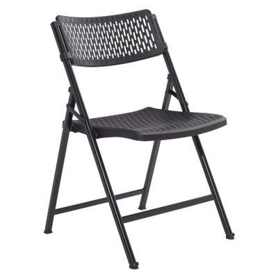 National Public Seating 1410 AirFlex Series 19.75" W Black Polypropylene Premium Folding Chair