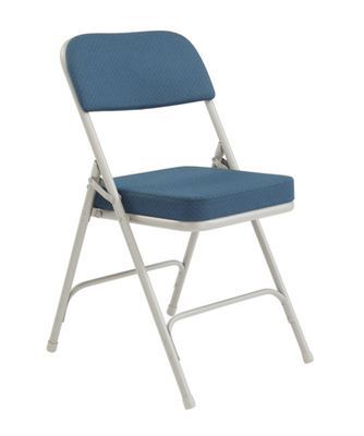 National Public Seating 3215 3200 Series 18.75&quot; W Blue Premium Upholstered Folding Chair
