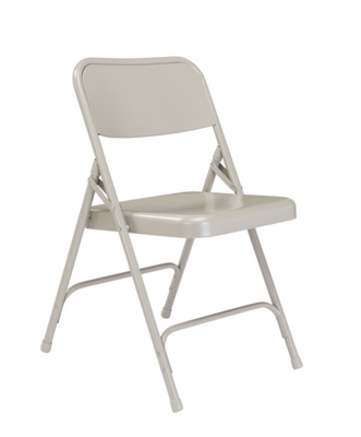 National Public Seating 202 200 Series 18.25&quot; W Gray Steel Square Back Premium Folding Chair