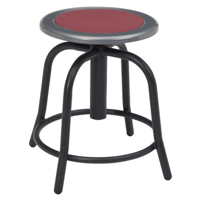 National Public Seating 6818-10 6800 Series 24" H Burgundy Metal Seat and Black Frame Swivel Designer Stool
