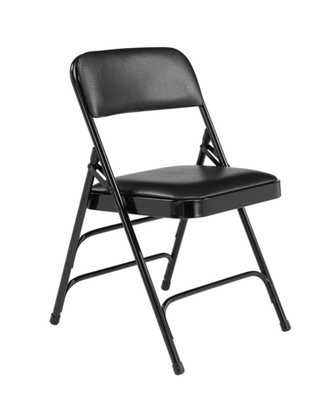 National Public Seating 1310 1300 Series 18.75&quot; W Black Premium Vinyl Upholstered Folding Chair