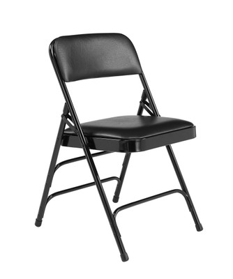 National Public Seating 1310 1300 Series 18.75" W Black Premium Vinyl Upholstered Folding Chair