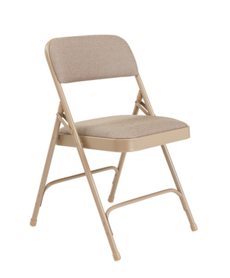 National Public Seating 2201 2200 Series 18.75&quot; W Beige Deluxe Fabric Upholstered Folding Chair