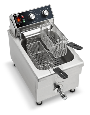 Waring WDF1300 10 Lbs. Stainless Steel Electric Countertop Commercial Deep Fryer - 120 Volts