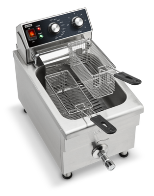 Waring WDF1300 10 Lbs. Stainless Steel Electric Countertop Commercial Deep Fryer - 120 Volts