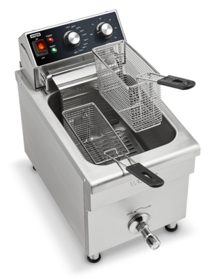 Waring WDF1700 15 Lbs. Stainless Steel Electric Countertop Commercial Deep Fryer - 120 Volts