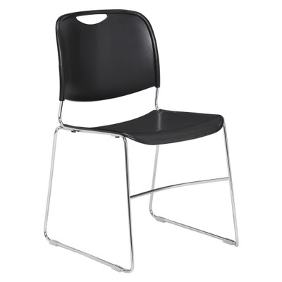 National Public Seating 8510 8500 Series 19.75" W Black Ultra-Compact Plastic Stack Chair