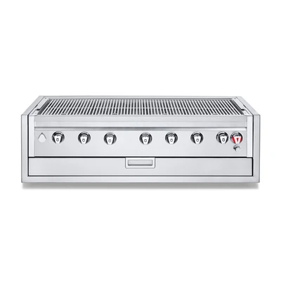 Crown Verity IBI48-GO-NG Infinite Series Natural Gas 55.72" W 7 Burners Stainless Steel Built-In Outdoor Charbroiler Grill - 107,000 BTU